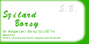 szilard borsy business card